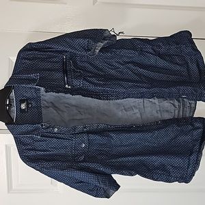 Rock & Republic Blue Button Down Short Sleeve Shirt XL